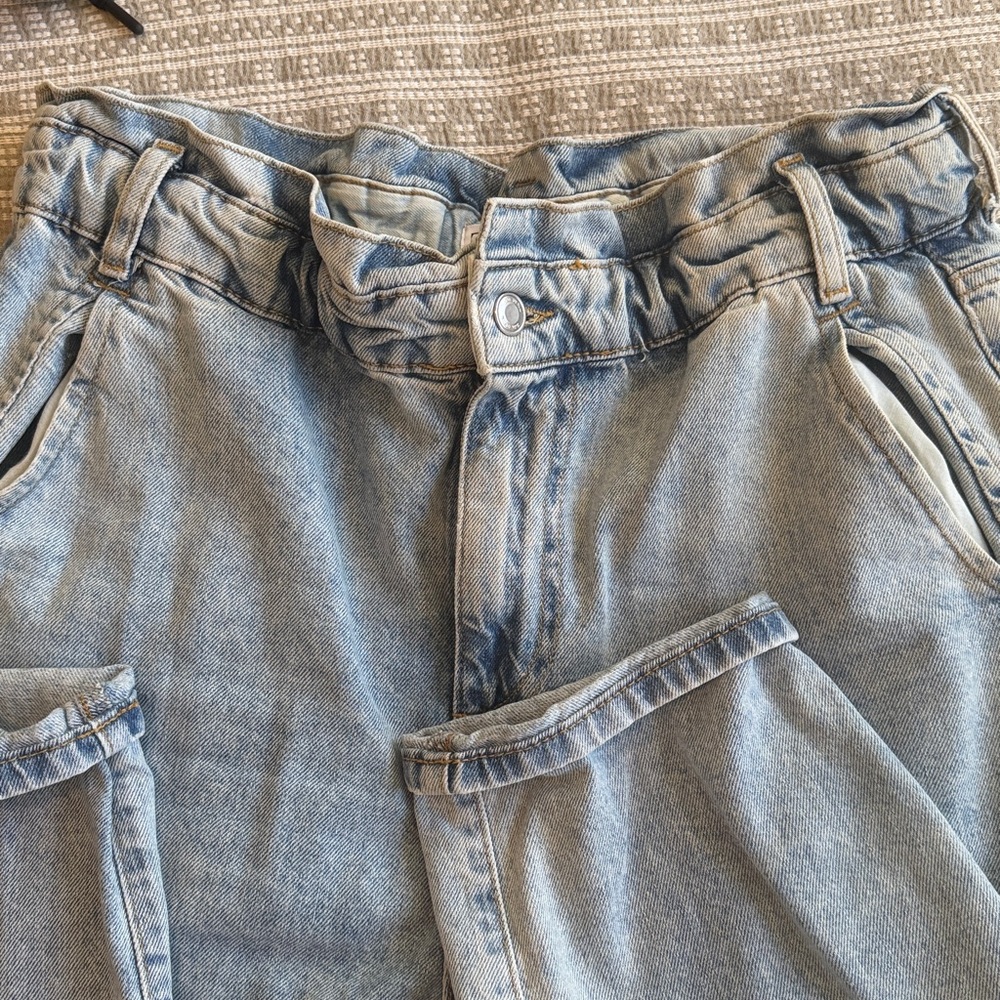 Zara High Rise, High Waisted Baggy Fit Paperbag Jeans 6 - Picture 8 of 8